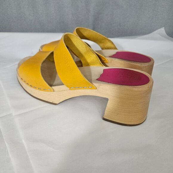 Sweedish Hasbeens Wooden platform Sandals Mules Sz 39 8.5 - Picture 3 of 11